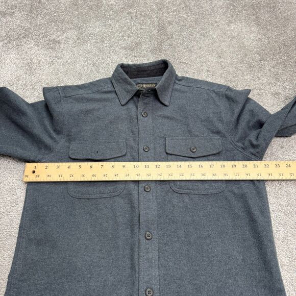 Grizzy Mountain Flannel Shacket Shirt Mens Medium Blue Heavyweight Cotton Work - Picture 8 of 13